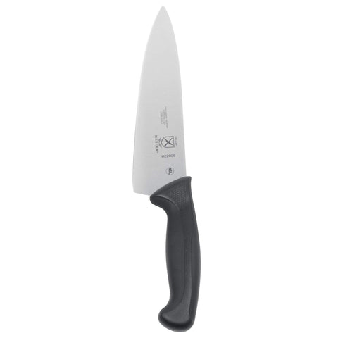 Mercer Culinary Millennia 8-Inch knife in action for mincing and dicing onions.