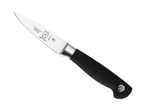 Mercer Genesis paring knife handle detail emphasizes non-slip Santoprene grip for confident use