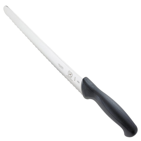 Mercer Millennia one-piece steel blade designed for lasting sharpness.