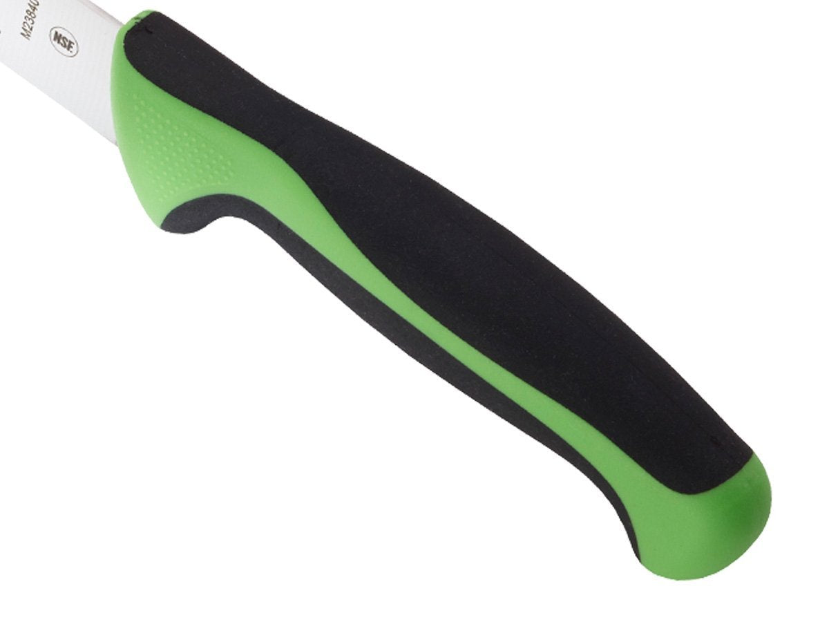 Ergonomic design emphasizes safety and control in busy kitchen tasks.