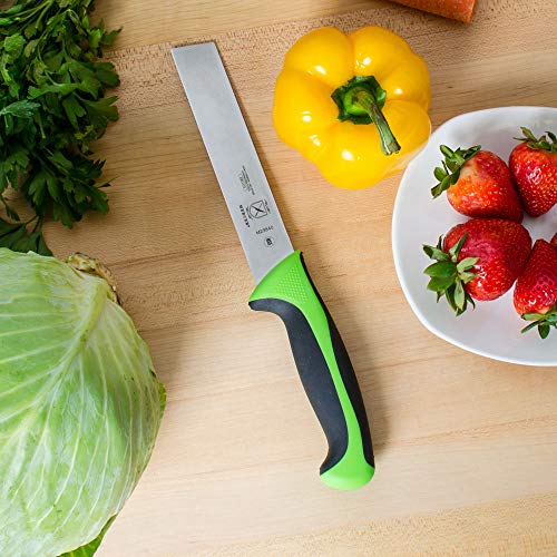 In-use shot demonstrates versatile slicing of onions, cucumbers, and celery.