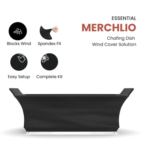 Merchlio chafer wind guard with handle covers encases chafing racks for a snug fit.
