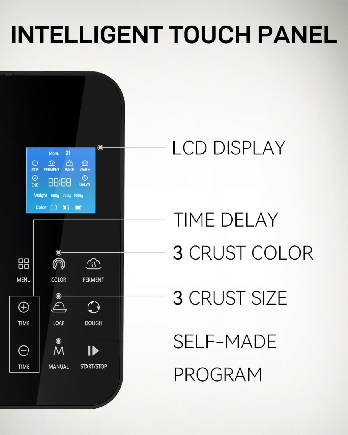MERIOR 13-hour delay timer for planning ahead and fresh bread