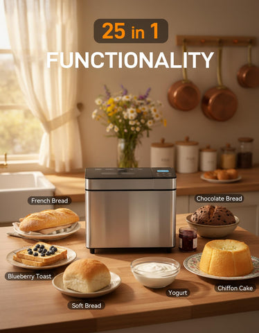 MERIOR bread maker display and loaf size options for home bakers
