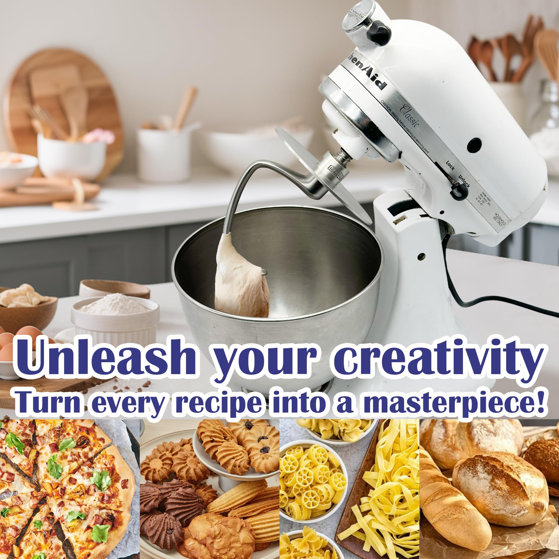 Ideal for bread and pizza dough kneading with reliable performance.