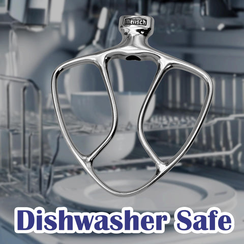 Merisch scraper-compatible beater keeps ingredients blended for consistent results.
