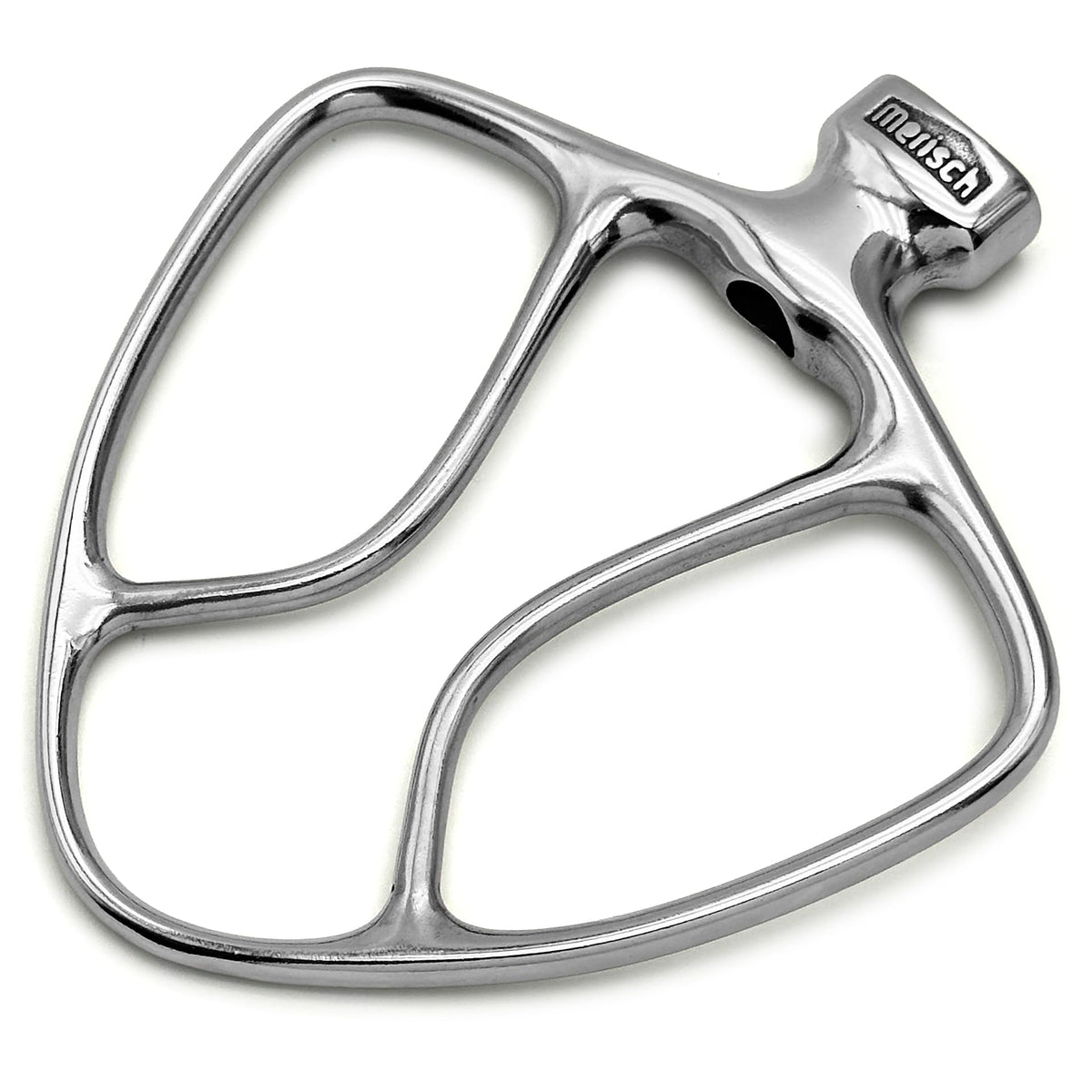 Merisch stainless steel flat beater for KitchenAid, durable and dishwasher-safe for easy cleanup.
