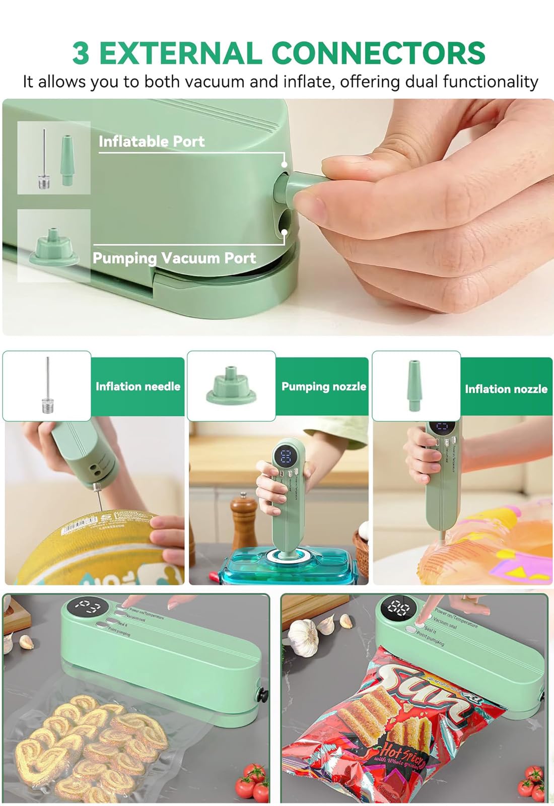 Meritpick Mini Vacuum Sealer seal only mode ideal for chip bags and foil