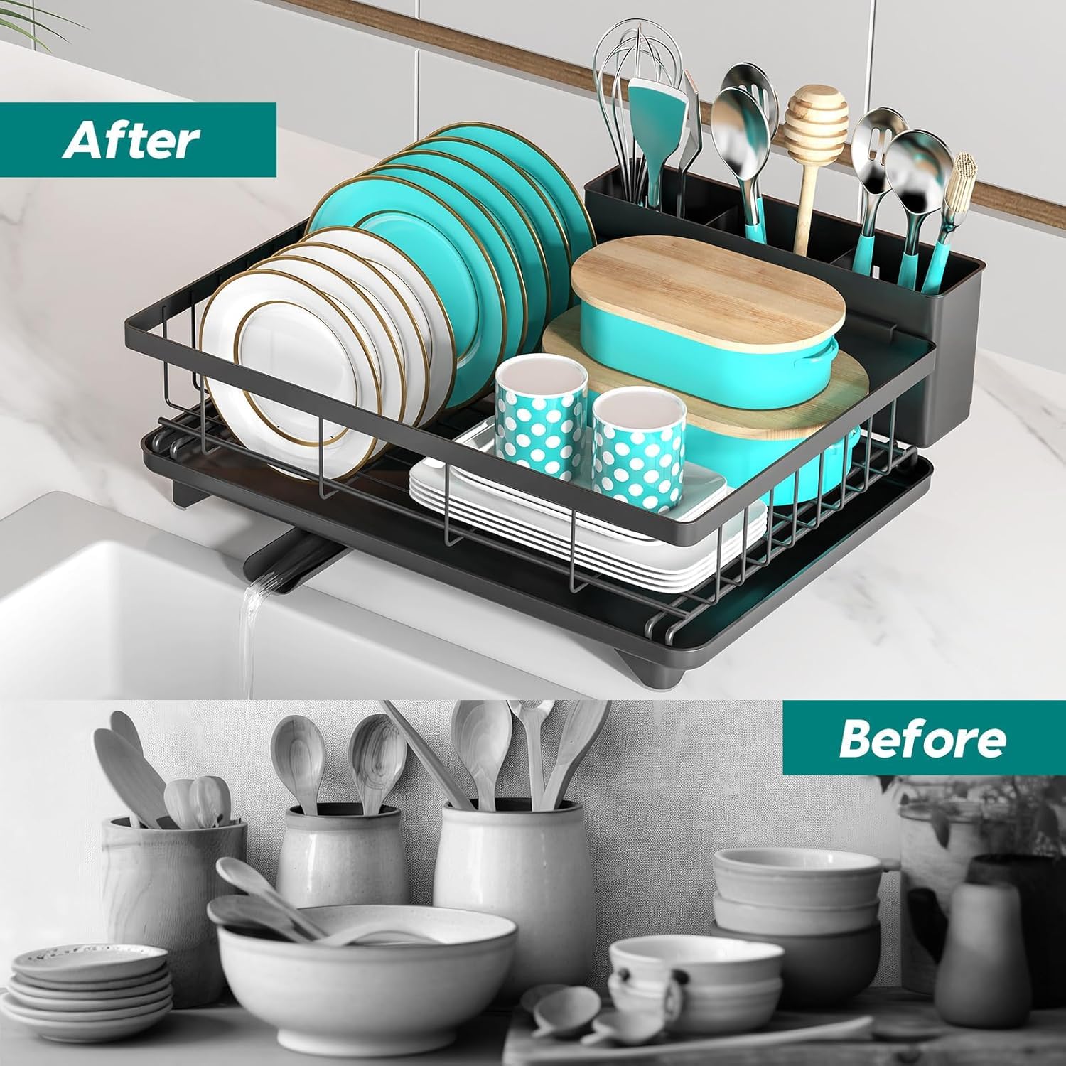 Versatile kitchen companion supporting organized air-drying for daily meals.