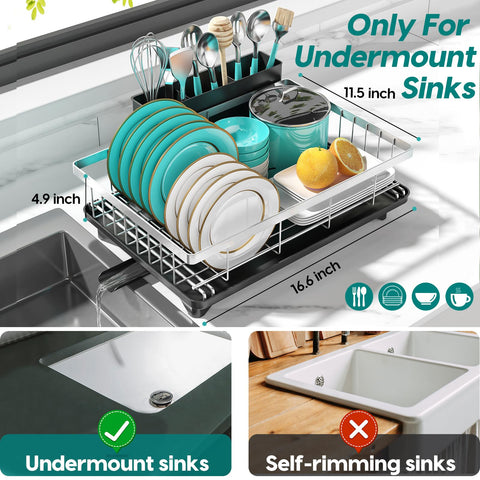 MERRYBOX dish rack detachable utensil holder keeps cutlery organized after washing