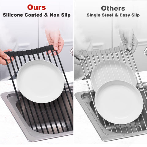 Over-sink versatility: drip-drying, trivets, and heat insulation with one tool.