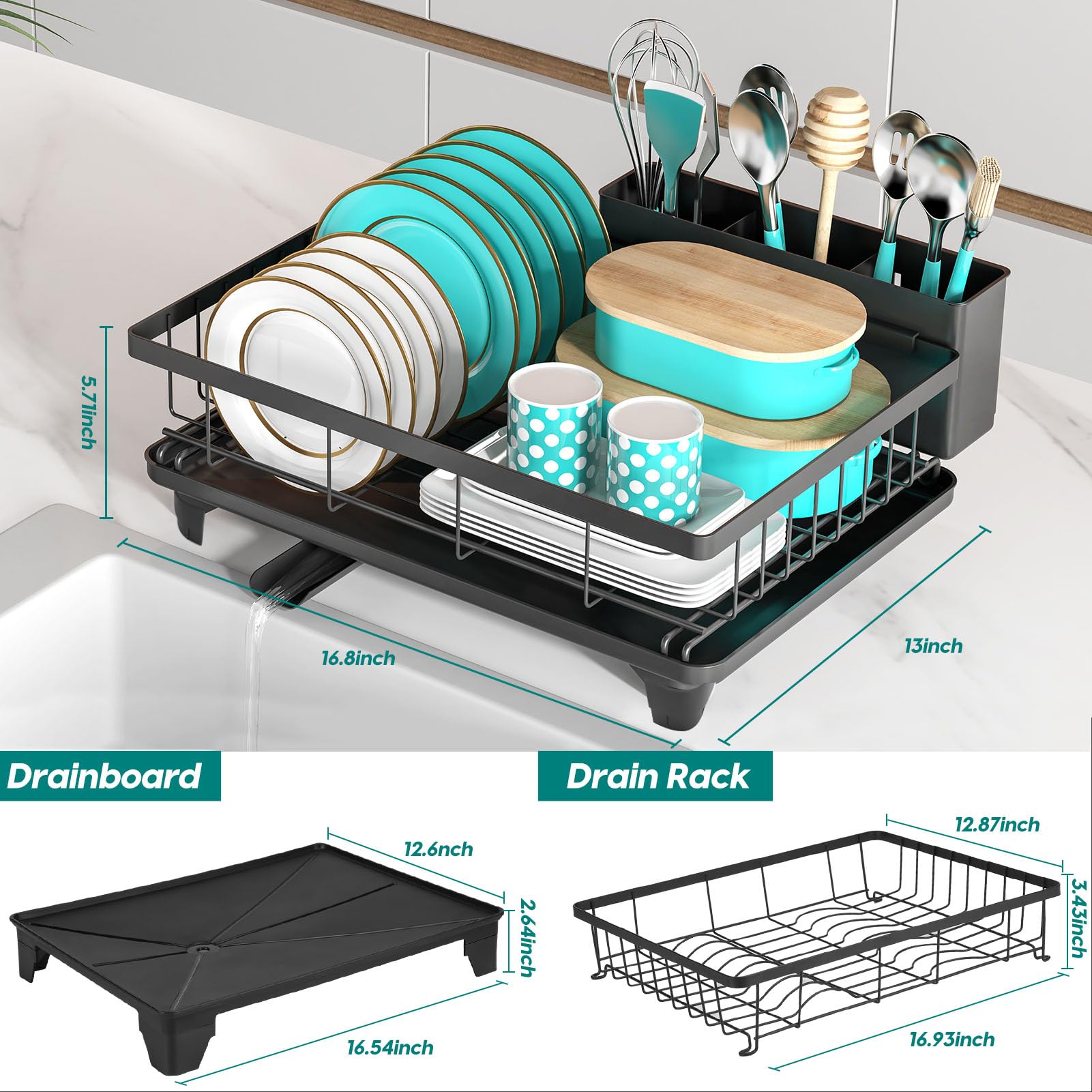 MERRYBOX Pro+ dish rack on counter enables easy access and quick air drying