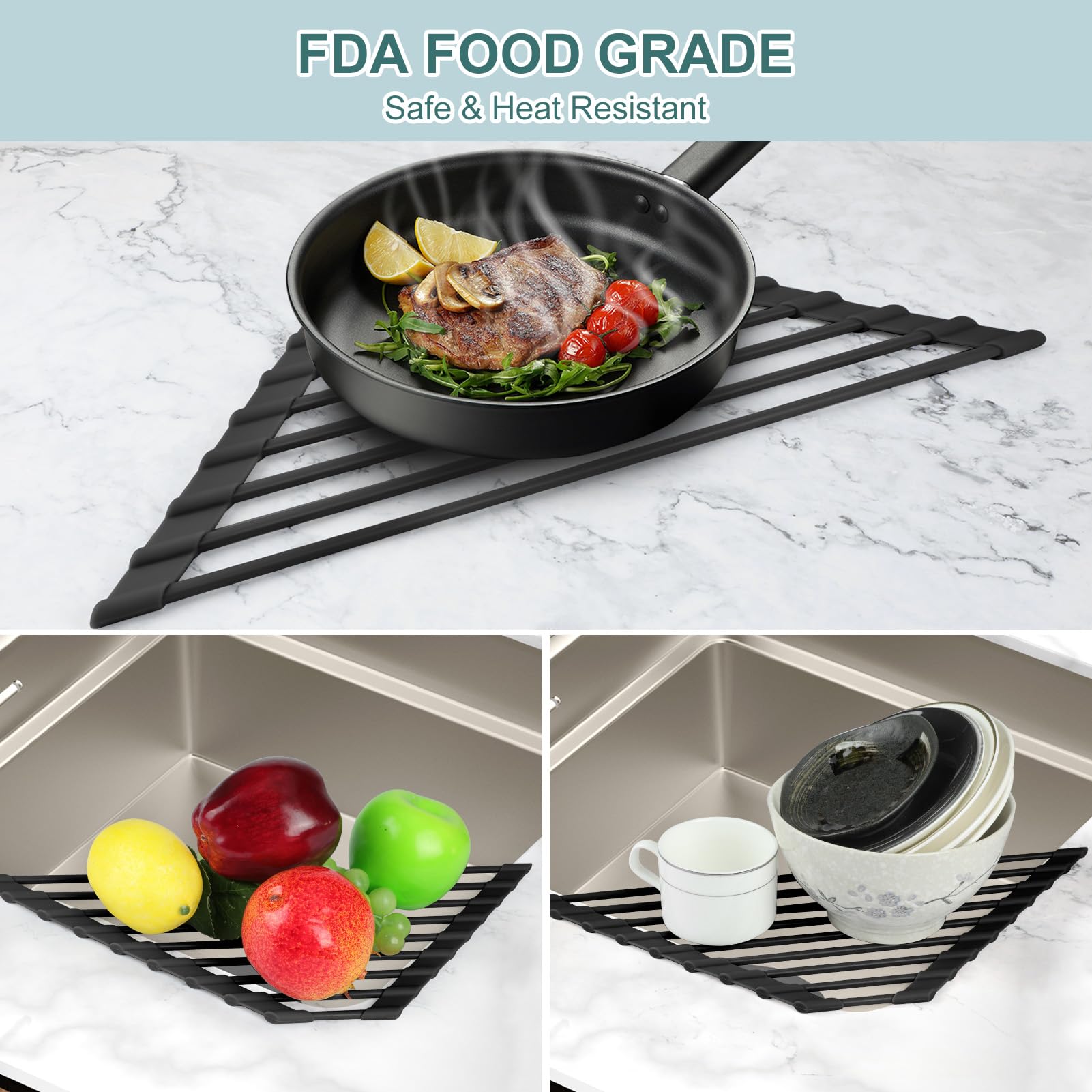 Sponge holder and soap dish keep cleaning essentials within reach