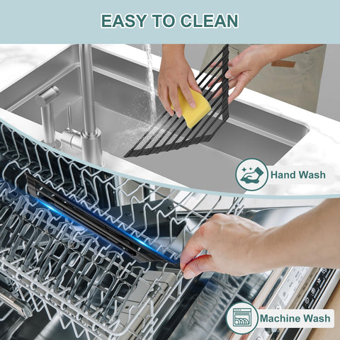 Trim-to-fit feature helps customize the rack to your sink