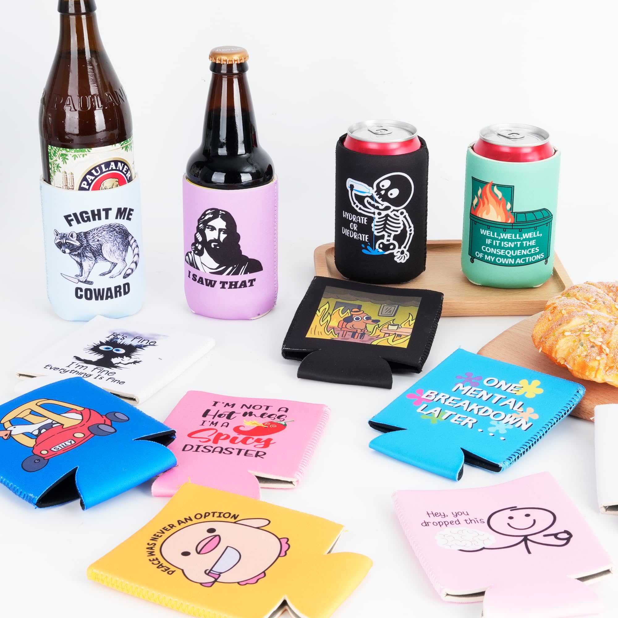 Merrypuls neoprene can sleeve meme designs promote quick recognition and conversation starters