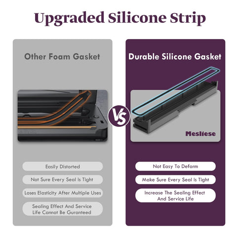 Mesliese removable drip tray makes cleaning effortless after sealing.