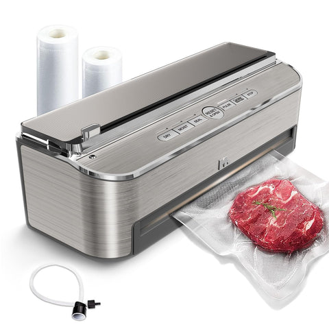 Mesliese vacuum sealer front view highlighting compact countertop design for everyday use.