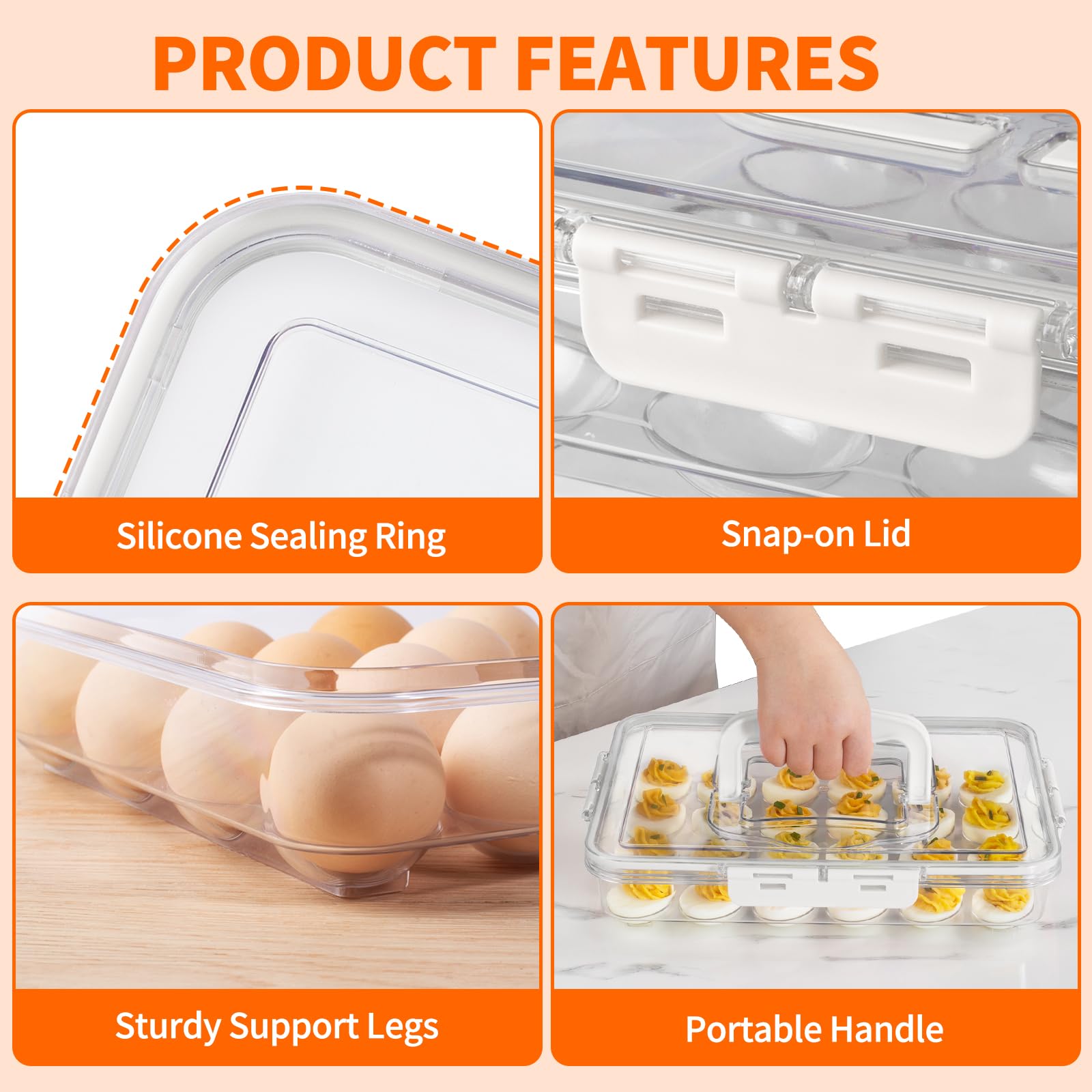 MesRosa BPA-free clear plastic keeps eggs safe and clean.