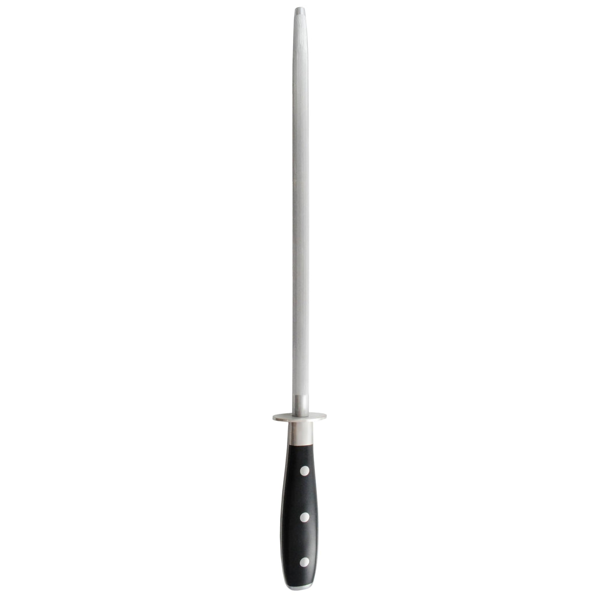 Messermeister 12-inch ceramic sharpening rod for precise edge maintenance.