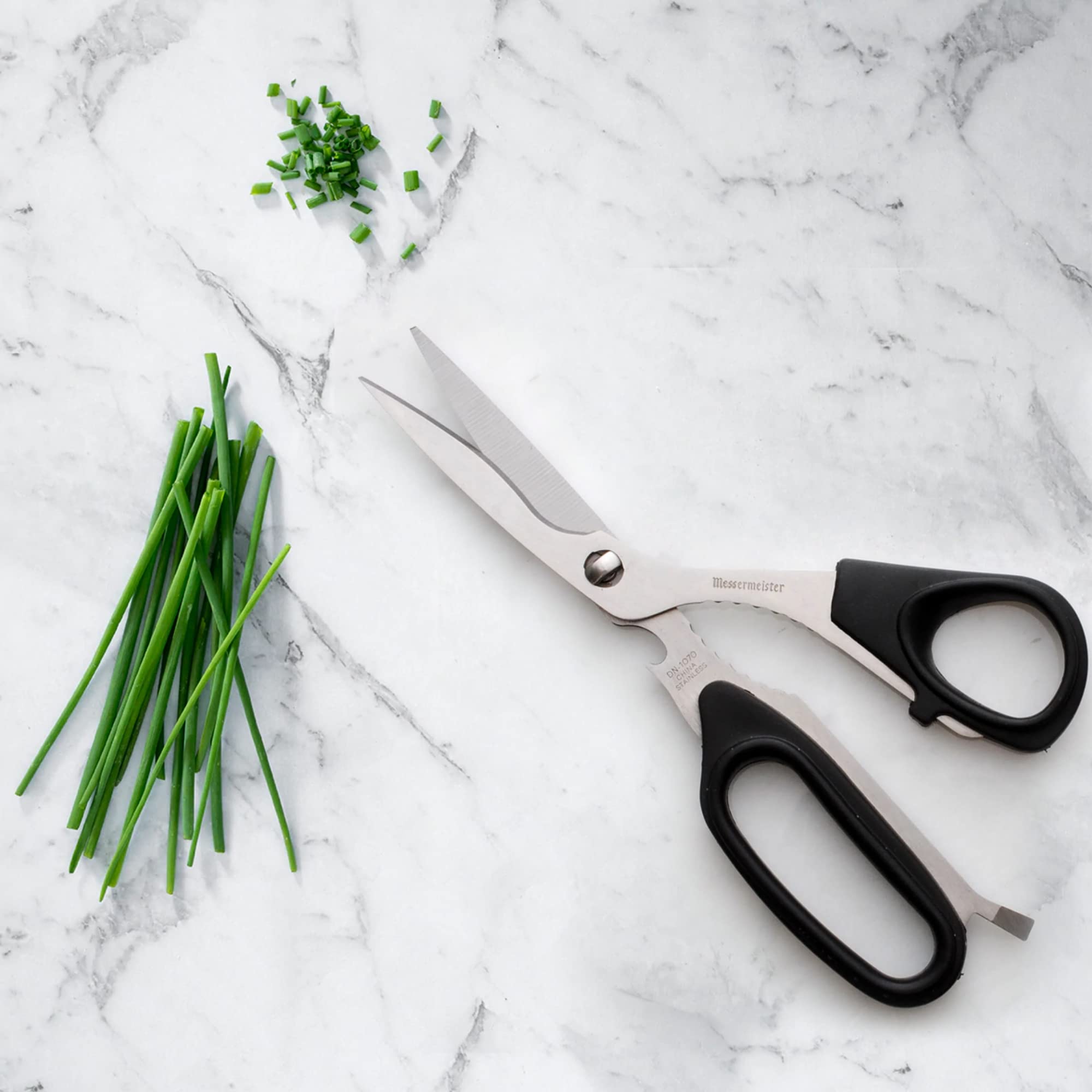 Messermeister bone and twig cutter ready to trim bones and herb stems