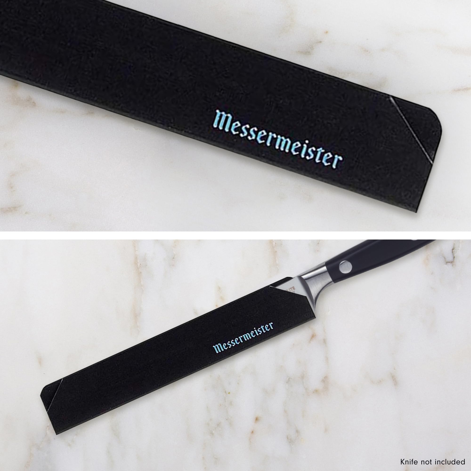 Messermeister edge guard shown in drawer storage setup