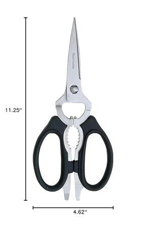 Stylish black finish on Messermeister scissors complements a modern kitchen.