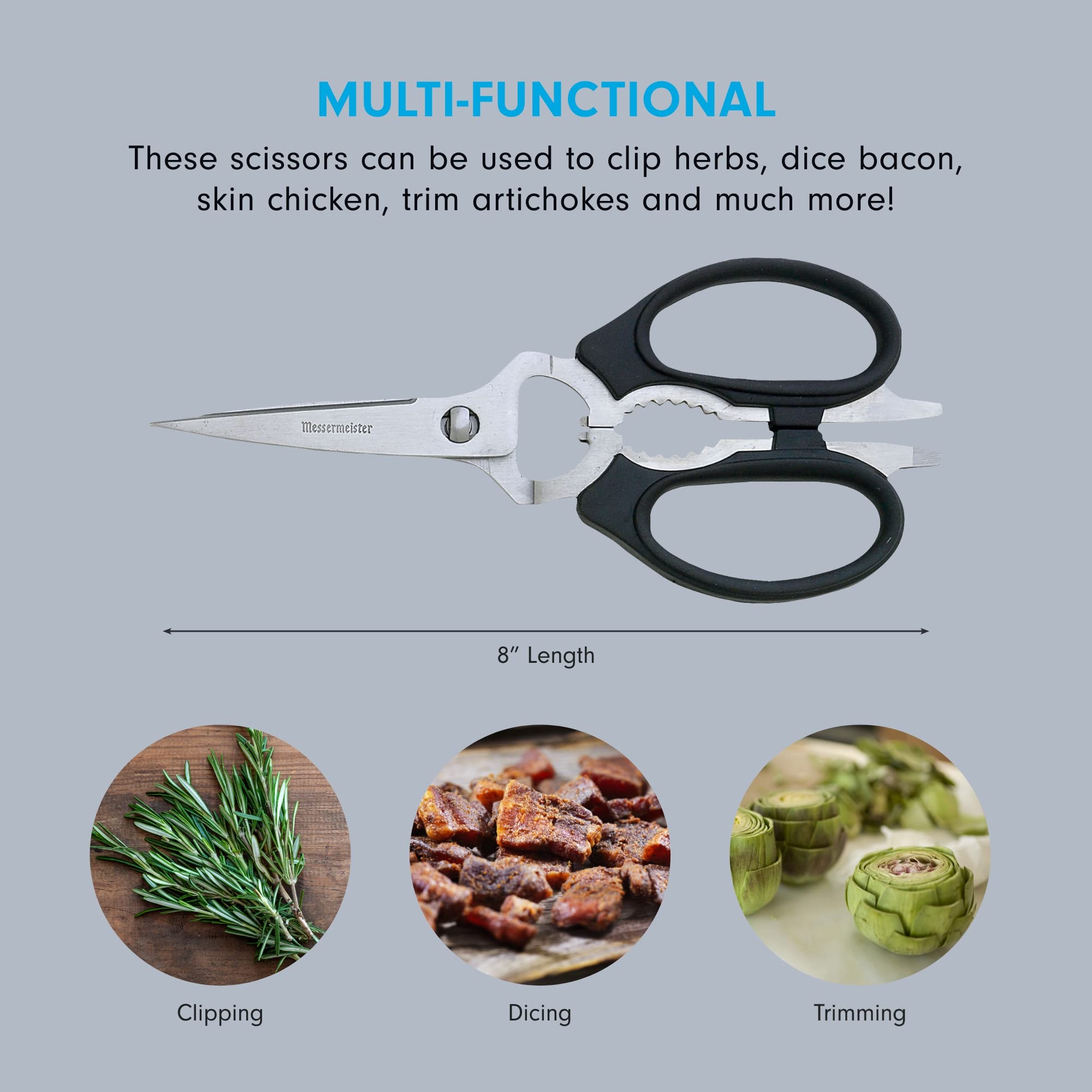 Messermeister nut cracker and jar opener offer handy packaging prep.