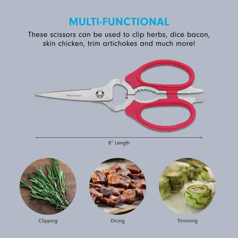 Messermeister Scissors with built-in nut cracker for fast prep.