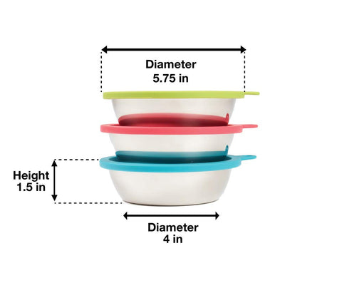 Messy Mutts stainless large 48oz bowl for bigger pets or leftovers.