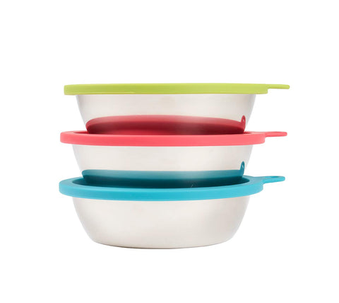 Messy Mutts stainless medium 24oz bowl for daily meals and travel.