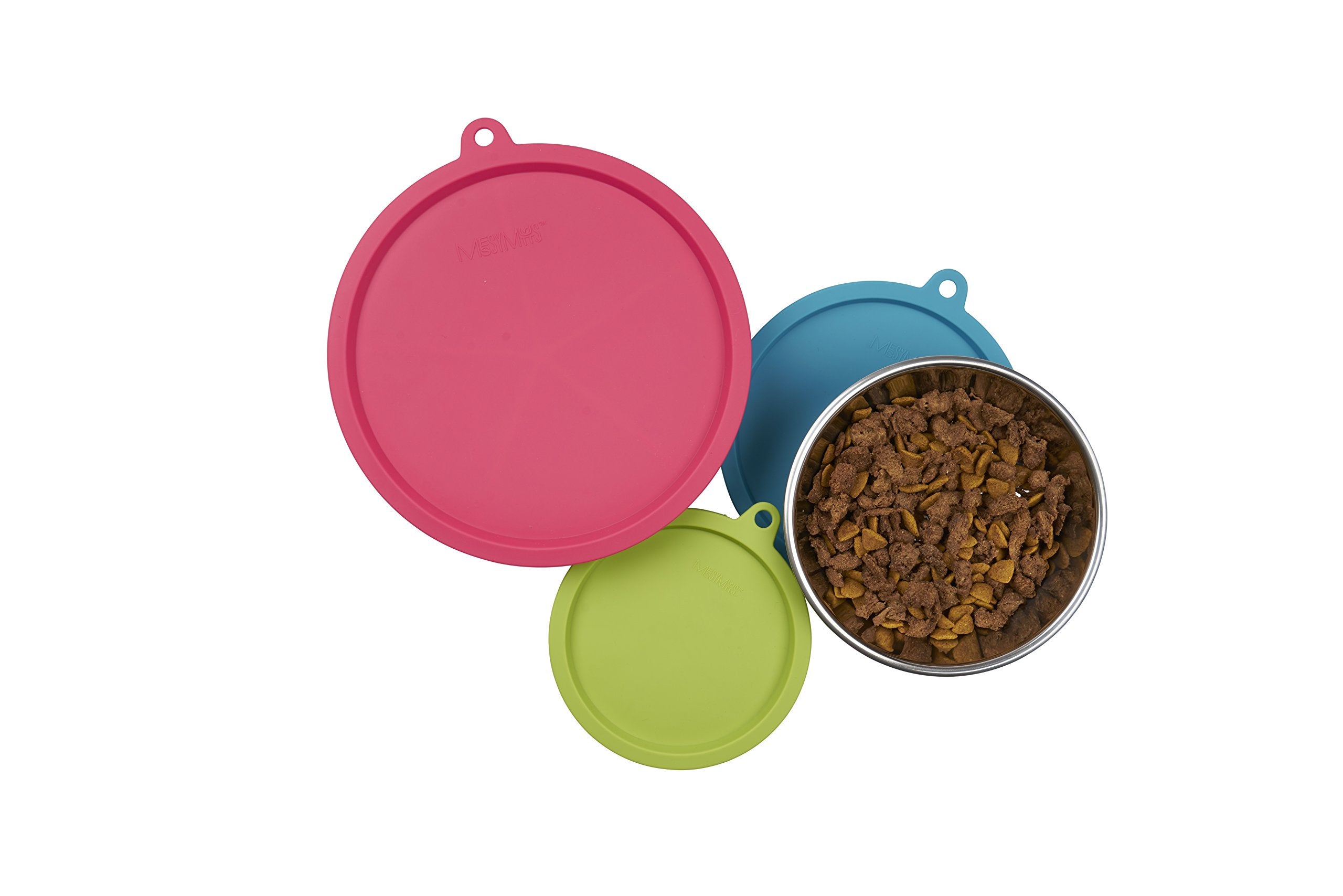 Messy Mutts watermelon lid provides airtight seal for travel.