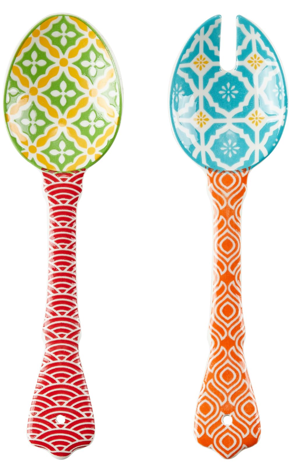Metahom orange 9-inch ceramic spoon adds vibrant color to salads
