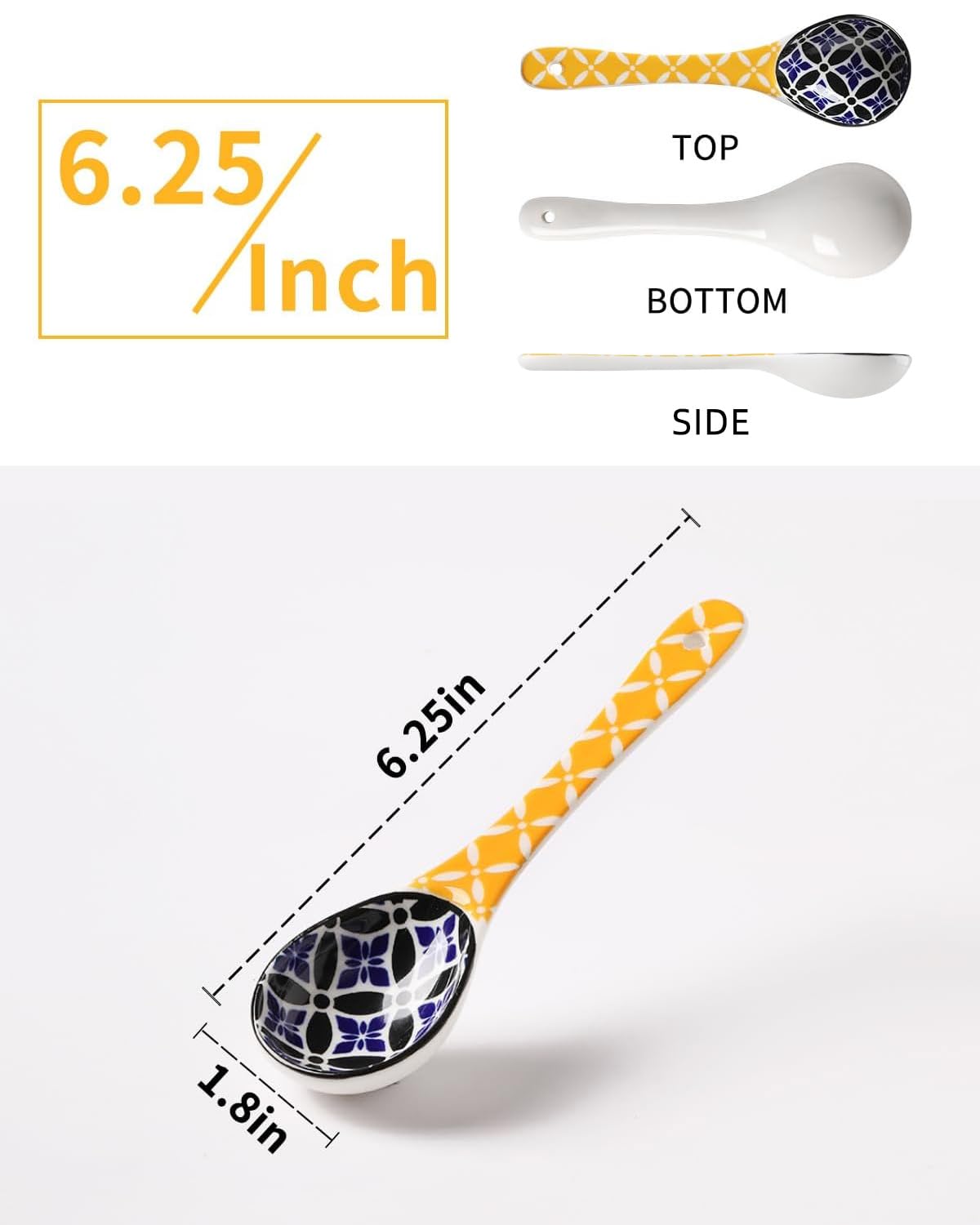 Metahom colorful ceramic spoons ideal for yogurt and table presentation