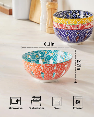 Metahom colorful geometric berry bowl adds cheerful color to fruit.