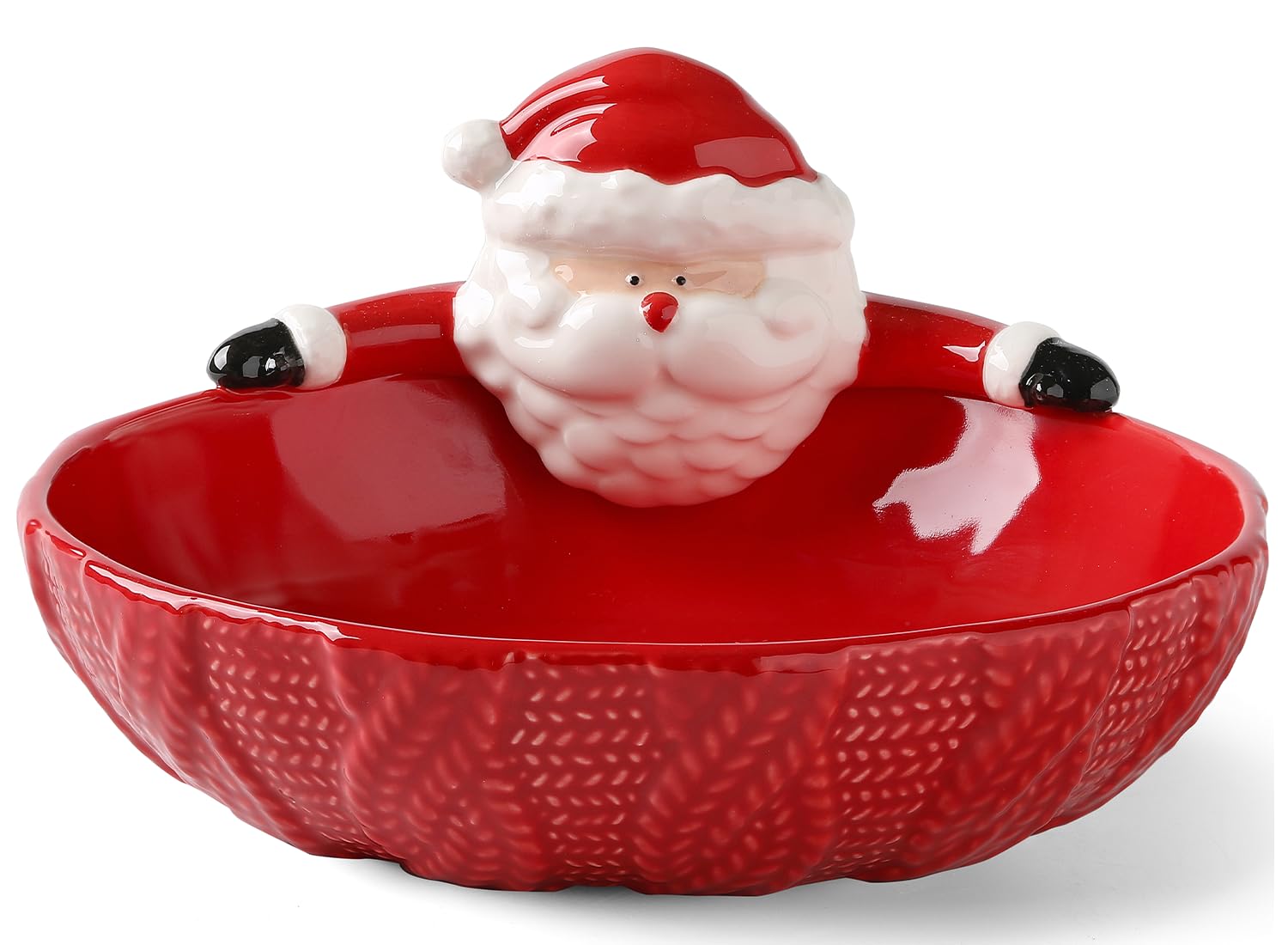 Metahom Santa candy bowl with hand-painted design for festive snacking.