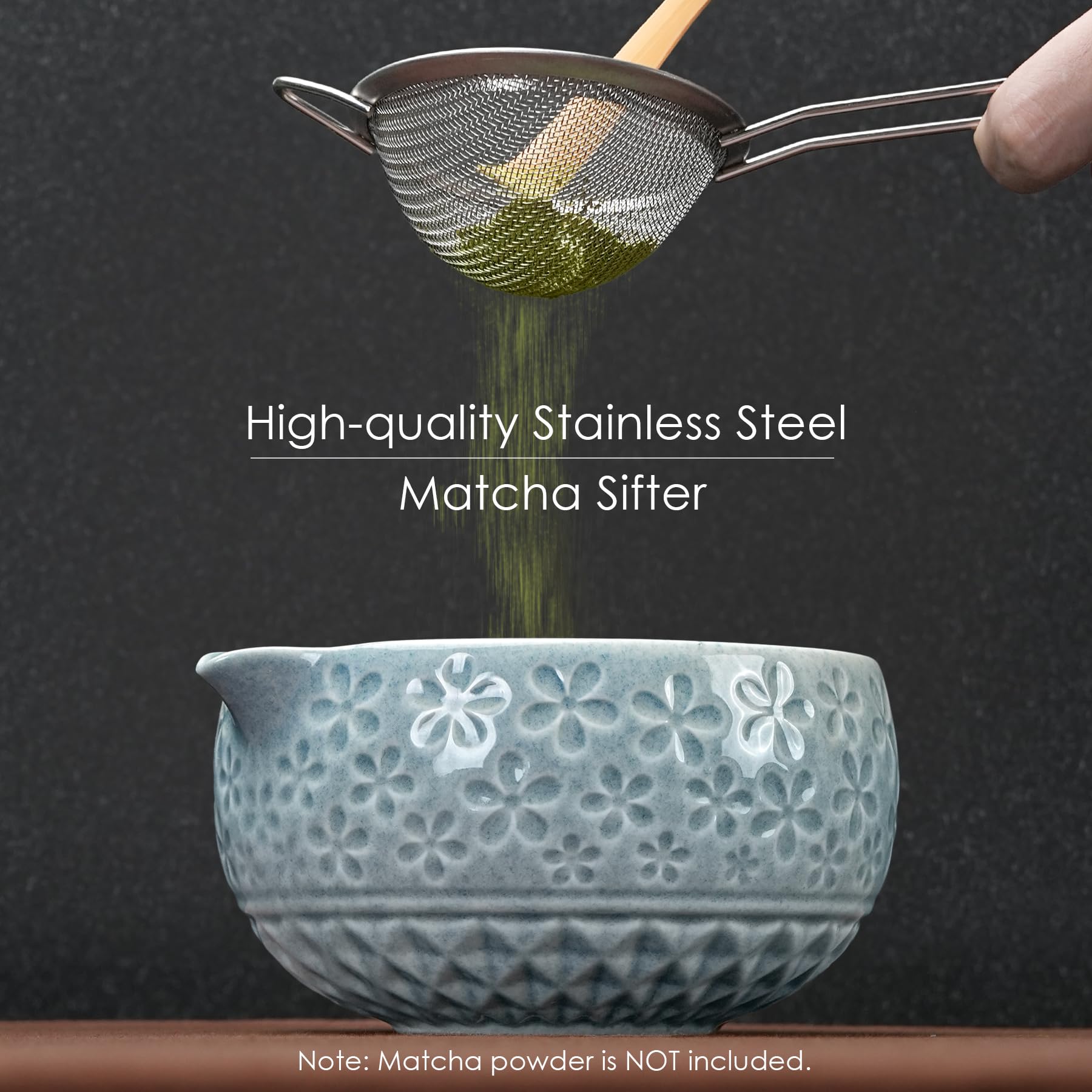 Metflavor bamboo scoop for precise measurement of matcha powder
