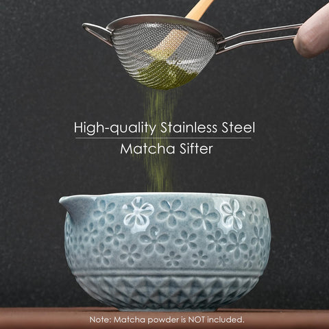 Metflavor bamboo scoop for precise measurement of matcha powder