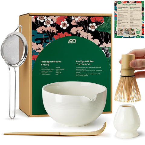 Metflavor matcha whisk set in a complete box for authentic home ceremony