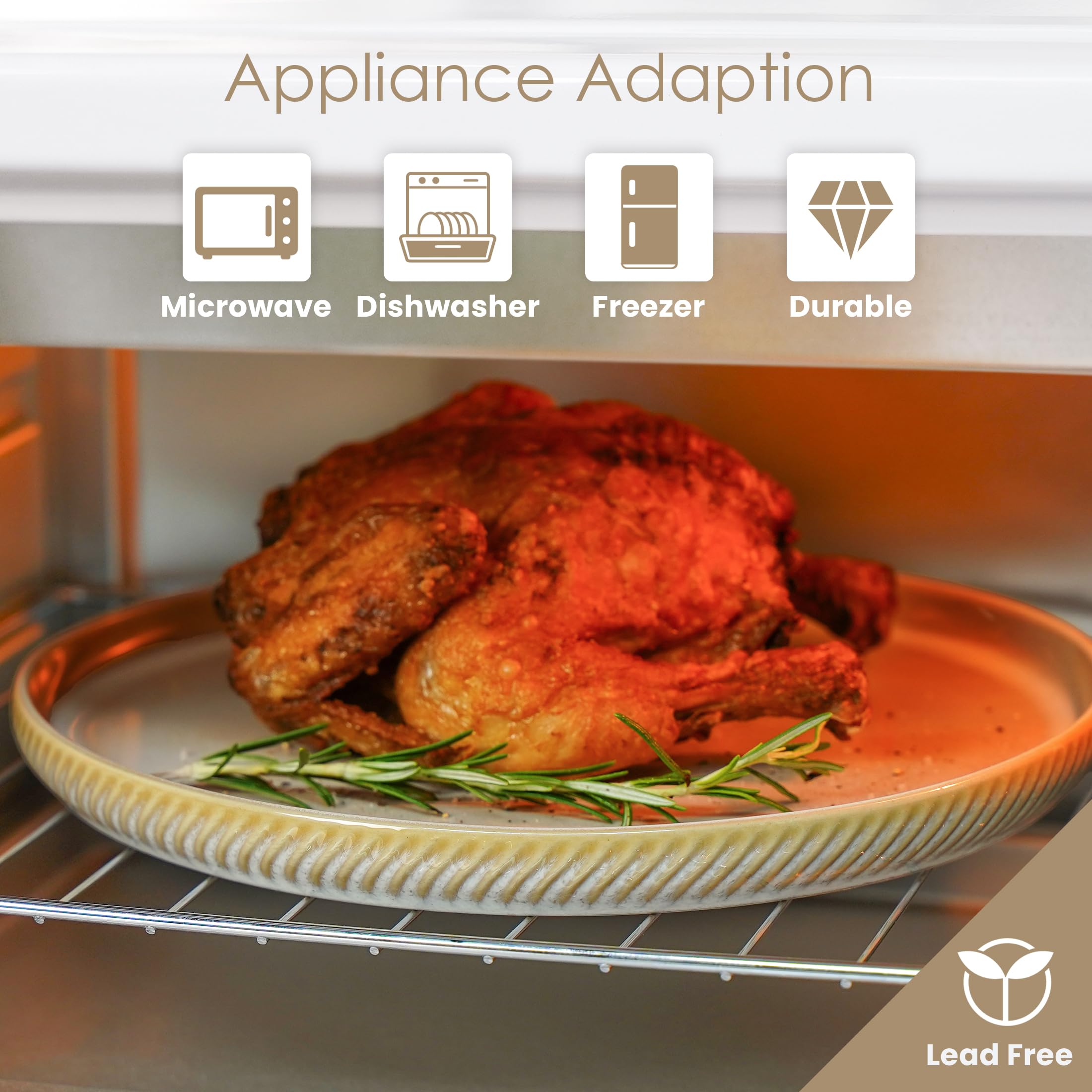 Metflavor Sculpted Dune dishware stack—space-saving, easy to store.