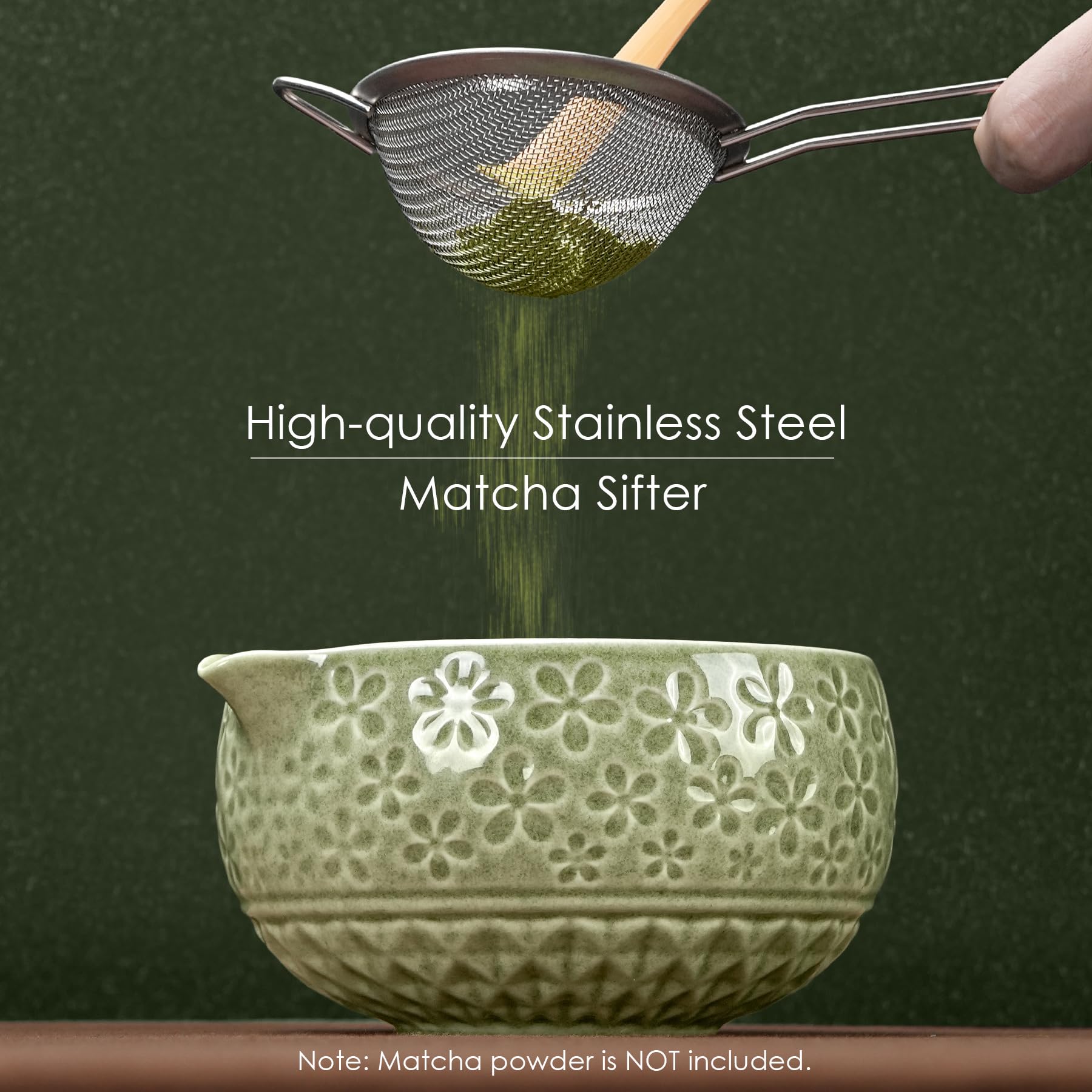 Metflavor stainless steel sifter closeup filters sediment for a clean cup.