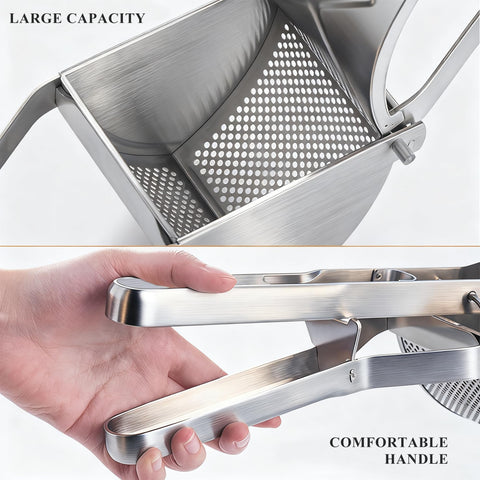 METLUCK ricer with ergonomic extended handles for comfortable grip.