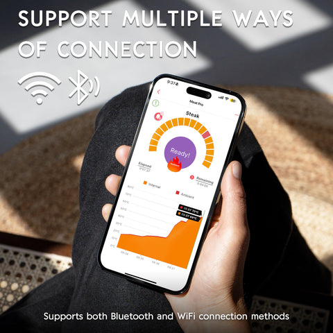 Meuulty wireless display allows stand-alone monitoring without a phone.