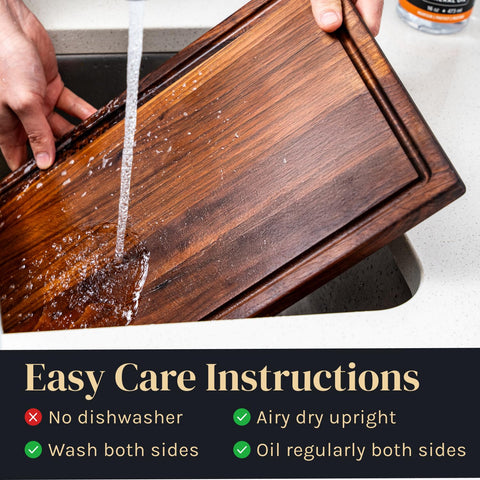 Mevell walnut cutting board knife friendly surface protects blades during prep