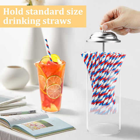 Mevtok dispenser in action showing neat, organized straw dispensing.