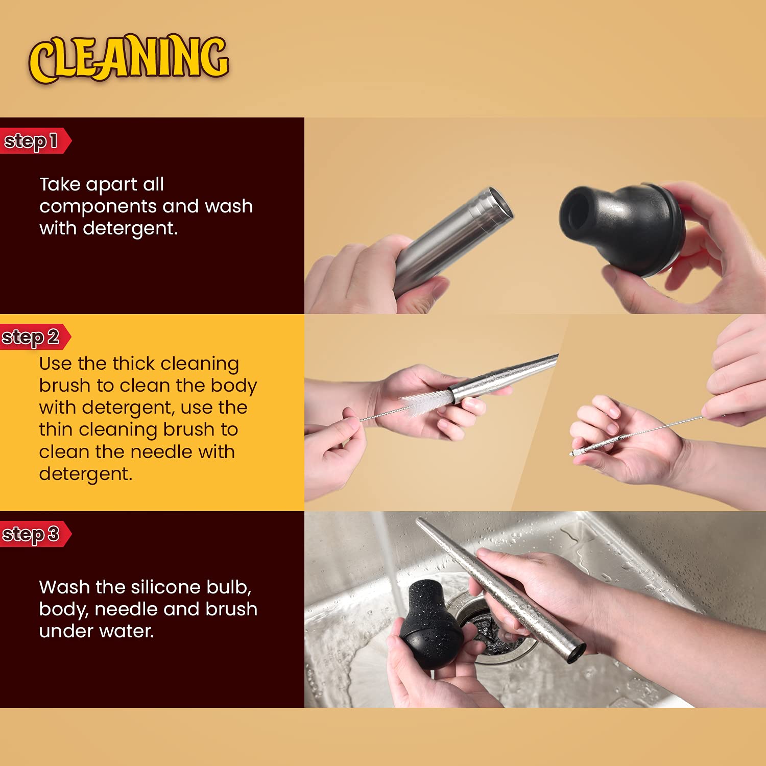 MEWMET thin cleaning brush for needles cleaning