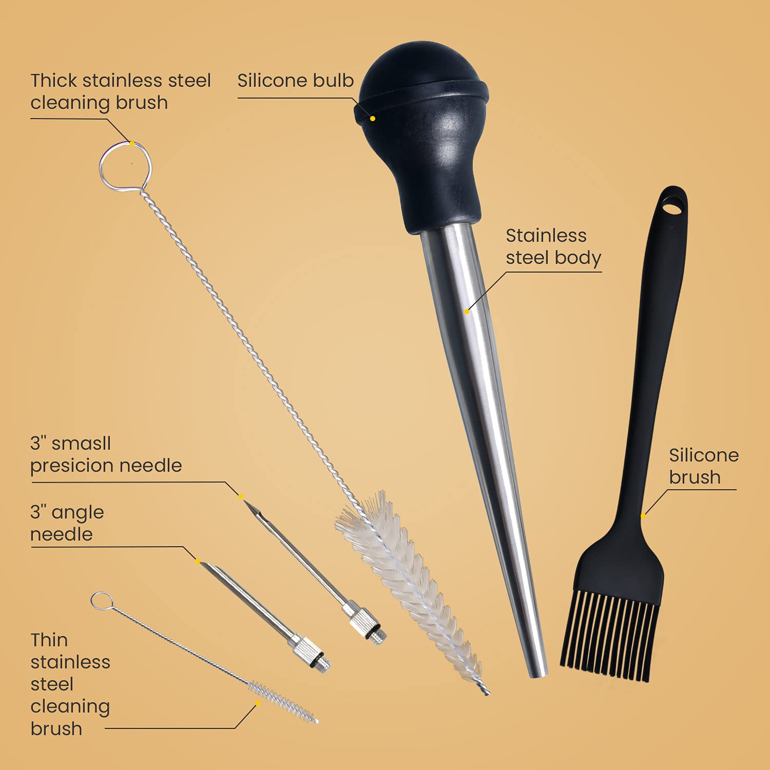 MEWMET small 3in injector needle for thin marinades and sauces