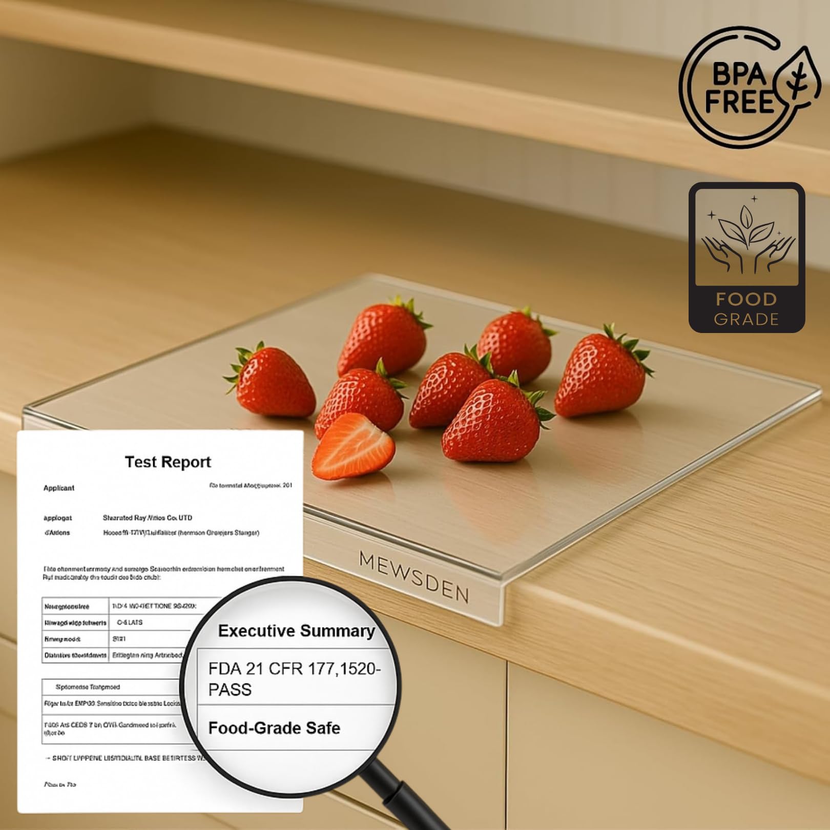 MEWSDEN double-sided cutting board for prep and presentation