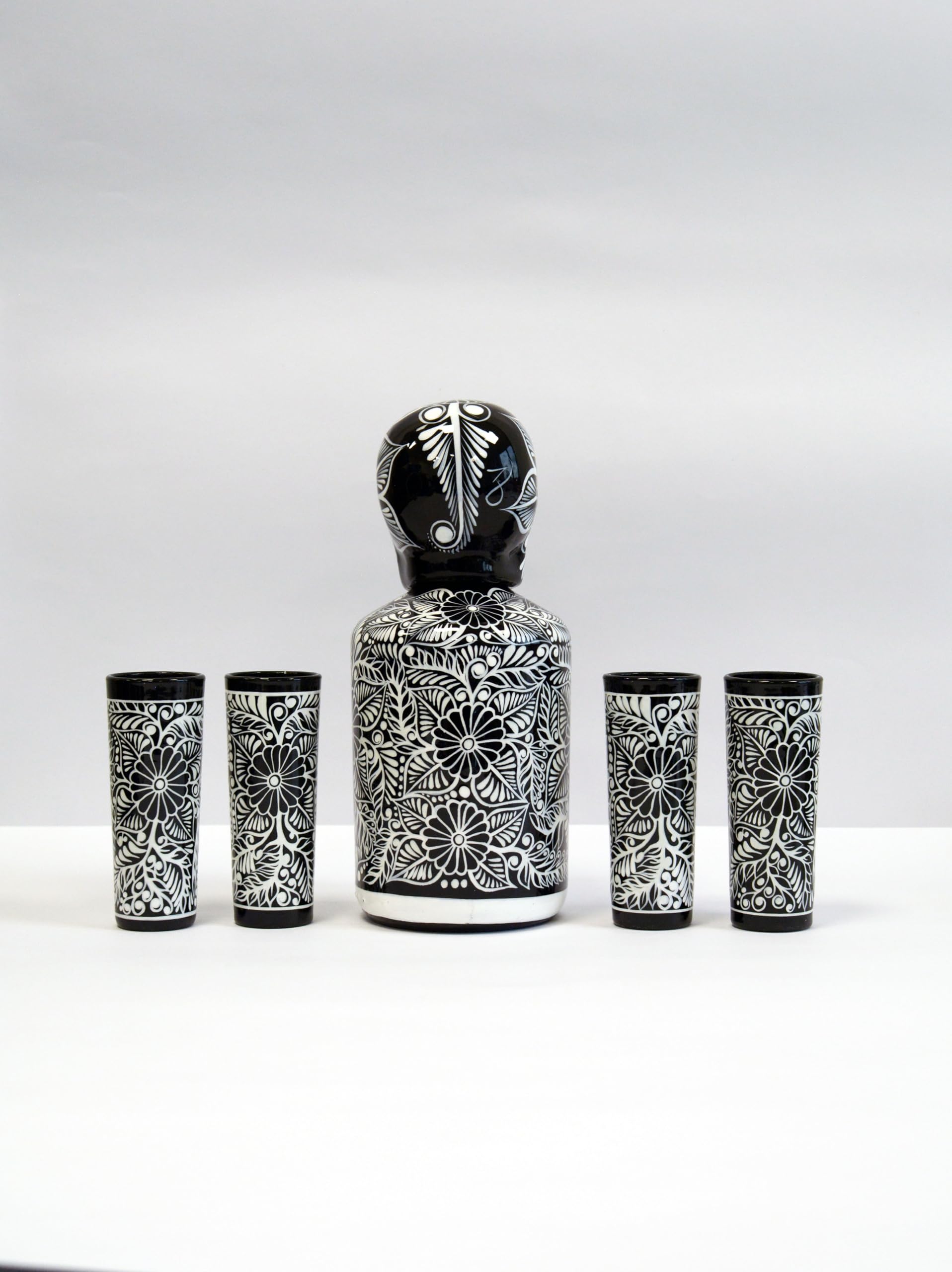 Tequila bar decor set features a bold sugar-skull motif for celebrations