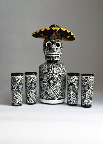 Mexskeletons tequila decanter 25oz capacity for generous pours without sacrificing elegance