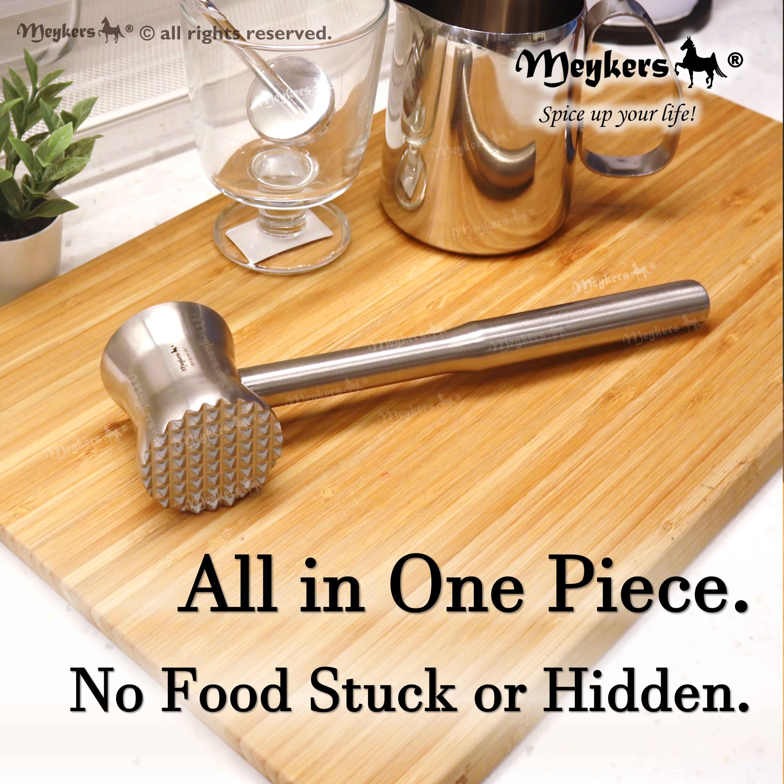 Meykers ergonomic handle provides a comfortable grip during pounding.